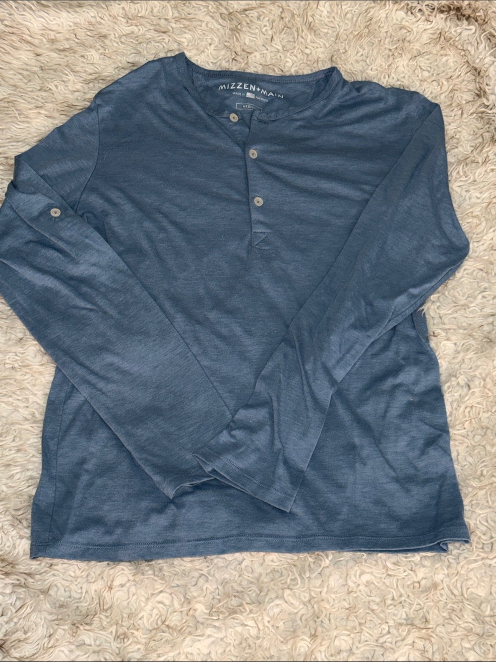 Mizzen+Main Men’s Long-Sleeve Henley — Slate Blue